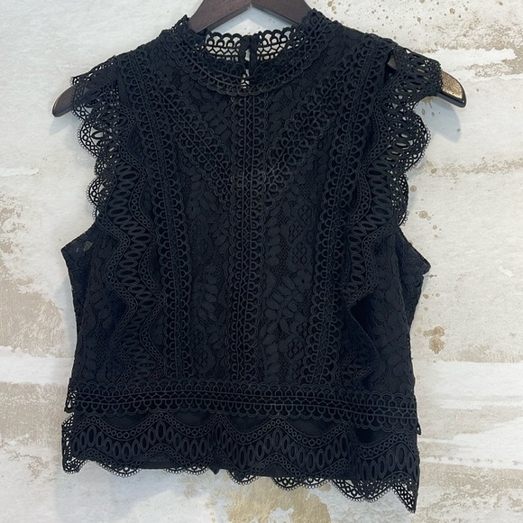 Scalloped Cut-out lace Top - Picture 1 of 8